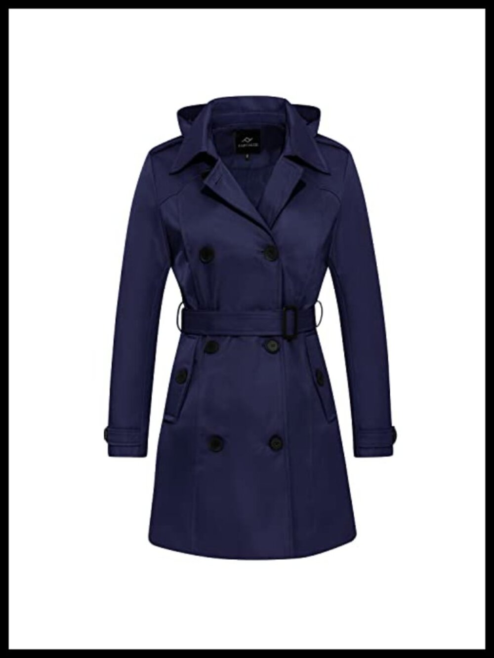 Waterproof Double Breasted Trench Coat Belted Long Overcoat